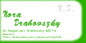 nora drahovszky business card